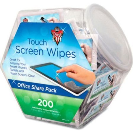 FALCON SAFETY Dust-Off Antistatic Monitor Wipes Office Share Pack, 200 Indiv. Wipes - FAL DMHJ